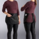 Chef Revival Black Poly-Cotton Customizable Reversible Waist Apron with 3 Pockets - 12