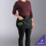 Chef Revival Black Poly-Cotton Customizable Reversible Waist Apron with 3 Pockets - 12