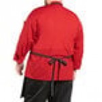 Uncommon Chef 3018 Black and White Pinstripe Customizable Poly-Cotton Butcher Bib Apron with 2 Pockets - 34