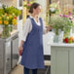 Acopa Ashville Ocean Linen Smock Bib Apron with 2 Pockets - Small / Medium Acopa Ashville Ocean Linen Smock Bib Apron with 2 Pockets - Small / Medium