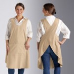 Acopa Ashville Ocean Linen Smock Bib Apron with 2 Pockets - Small / Medium Acopa Ashville Ocean Linen Smock Bib Apron with 2 Pockets - Small / Medium