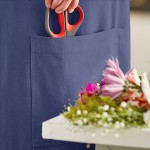 Acopa Ashville Ocean Linen Smock Bib Apron with 2 Pockets - Small / Medium Acopa Ashville Ocean Linen Smock Bib Apron with 2 Pockets - Small / Medium