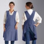 Acopa Ashville Ocean Linen Smock Bib Apron with 2 Pockets - Small / Medium Acopa Ashville Ocean Linen Smock Bib Apron with 2 Pockets - Small / Medium