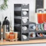 ServSense Black 6-Section Countertop Lid / Straw Organizer - 6 1/2