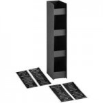 ServSense Black 6-Section Countertop Lid / Straw Organizer - 6 1/2
