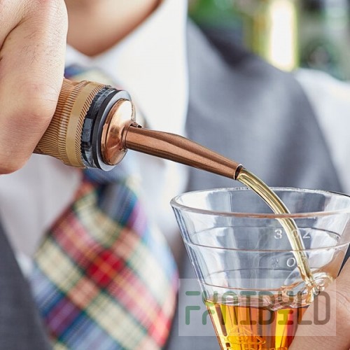 Acopa Copper Liquor Pourer with Tapered Speed Jet - 12/Pack