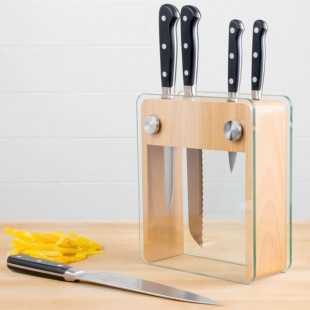 Mercer Culinary M23505 Renaissance® 6-Piece Knife Set with Wood / Glass Knife Block
