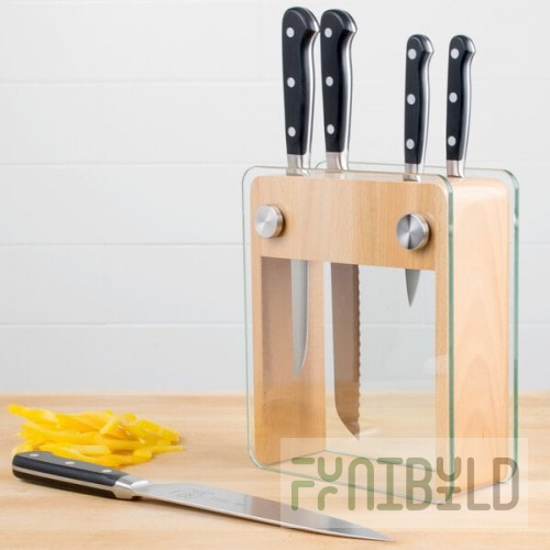 Mercer Culinary M23505 Renaissance® 6-Piece Knife Set with Wood / Glass Knife Block