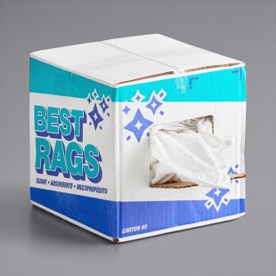 Hospeco Multi-Purpose White Terry Cloth Rags in Bulk - 25 lb.