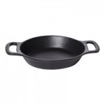 GET Heiss 10 oz. Black Enamel Coated Cast Aluminum Mini Coated Cast Aluminum Round Pan CA-101-BK/BK/CC