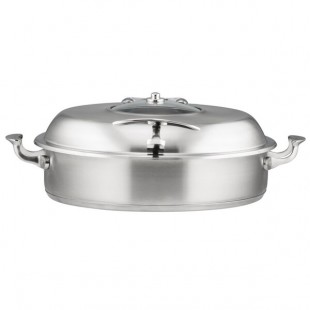 Bon Chef 60032SHL Cucina 9 Qt. Stainless Steel Induction Brazier Pan with Slow Down Hinged Glass Cover Bon Chef 60032SHL Cucina 9 Qt. Stainless Steel Induction Brazier Pan with Slow Down Hinged Glass Cover