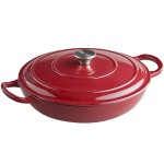 Valor 3.25 Qt. Merlot Enameled Cast Iron Brazier / Casserole Dish with Cover
