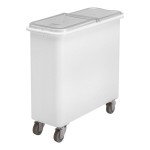 Cambro IBSF27148 26.7 Gallon / 425 Cup White Flat Top Mobile Ingredient Storage Bin with 2-Piece Sliding Lid