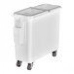 Cambro IBSF27148 26.7 Gallon / 425 Cup White Flat Top Mobile Ingredient Storage Bin with 2-Piece Sliding Lid
