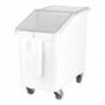 Cambro IBSF27148 26.7 Gallon / 425 Cup White Flat Top Mobile Ingredient Storage Bin with 2-Piece Sliding Lid