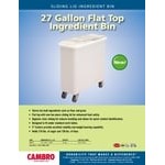 Cambro IBSF27148 26.7 Gallon / 425 Cup White Flat Top Mobile Ingredient Storage Bin with 2-Piece Sliding Lid