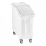Cambro IBSF27148 26.7 Gallon / 425 Cup White Flat Top Mobile Ingredient Storage Bin with 2-Piece Sliding Lid
