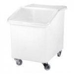 Cambro IBSF27148 26.7 Gallon / 425 Cup White Flat Top Mobile Ingredient Storage Bin with 2-Piece Sliding Lid