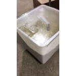 Cambro IBSF27148 26.7 Gallon / 425 Cup White Flat Top Mobile Ingredient Storage Bin with 2-Piece Sliding Lid
