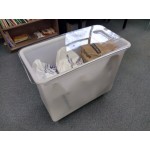 Cambro IBSF27148 26.7 Gallon / 425 Cup White Flat Top Mobile Ingredient Storage Bin with 2-Piece Sliding Lid