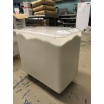 Cambro IBSF27148 26.7 Gallon / 425 Cup White Flat Top Mobile Ingredient Storage Bin with 2-Piece Sliding Lid
