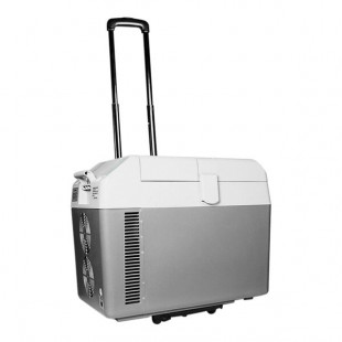 Summit Appliance SPRF26M Accucold .88 Cu. Ft. Gray / White DC-Powered Portable Medical Refrigerator / Freezer with Lock and Collapsible Trolley - 12/24VDC