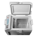 Summit Appliance SPRF26M Accucold .88 Cu. Ft. Gray / White DC-Powered Portable Medical Refrigerator / Freezer with Lock and Collapsible Trolley - 12/24VDC Summit Appliance SPRF26M Accucold .88 Cu. Ft. Gray / White DC-Powered Portable Medical Refrigerator / Freezer with Lock and Collapsible Trolley - 12/24VDC