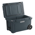 CaterGator CG45CHRW Charcoal 45 Qt. Mobile Rotomolded Outdoor Cooler / Ice Chest