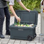 CaterGator CG45CHRW Charcoal 45 Qt. Mobile Rotomolded Outdoor Cooler / Ice Chest