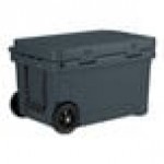 CaterGator CG45CHRW Charcoal 45 Qt. Mobile Rotomolded Outdoor Cooler / Ice Chest