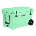 CaterGator CG45CHRW Charcoal 45 Qt. Mobile Rotomolded Outdoor Cooler / Ice Chest