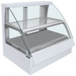 Hatco FSCDH-2PD Copper Flav-R-Savor Convected Air Curved Front Display Case with Humidity Control - 120/208V