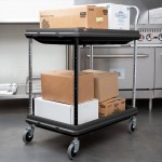 Metro BC2030-2DBL Black Utility Cart with Two Deep Ledge Shelves 32 3/4 Metro BC2030-2DBL Black Utility Cart with Two Deep Ledge Shelves 32 3/4