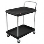 Metro BC2030-2DBL Black Utility Cart with Two Deep Ledge Shelves 32 3/4 Metro BC2030-2DBL Black Utility Cart with Two Deep Ledge Shelves 32 3/4
