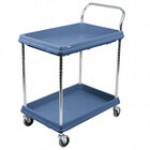 Metro BC2030-2DBL Black Utility Cart with Two Deep Ledge Shelves 32 3/4 Metro BC2030-2DBL Black Utility Cart with Two Deep Ledge Shelves 32 3/4