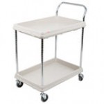 Metro BC2030-2DBL Black Utility Cart with Two Deep Ledge Shelves 32 3/4 Metro BC2030-2DBL Black Utility Cart with Two Deep Ledge Shelves 32 3/4