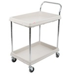 Metro BC2030-2DBL Black Utility Cart with Two Deep Ledge Shelves 32 3/4 Metro BC2030-2DBL Black Utility Cart with Two Deep Ledge Shelves 32 3/4