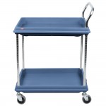 Metro BC2030-2DBL Black Utility Cart with Two Deep Ledge Shelves 32 3/4 Metro BC2030-2DBL Black Utility Cart with Two Deep Ledge Shelves 32 3/4