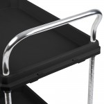 Metro BC2030-2DBL Black Utility Cart with Two Deep Ledge Shelves 32 3/4 Metro BC2030-2DBL Black Utility Cart with Two Deep Ledge Shelves 32 3/4