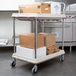 Metro BC2030-2DBL Black Utility Cart with Two Deep Ledge Shelves 32 3/4 Metro BC2030-2DBL Black Utility Cart with Two Deep Ledge Shelves 32 3/4