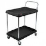 Metro BC2030-2DBL Black Utility Cart with Two Deep Ledge Shelves 32 3/4 Metro BC2030-2DBL Black Utility Cart with Two Deep Ledge Shelves 32 3/4