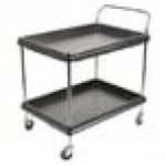 Metro BC2030-2DBL Black Utility Cart with Two Deep Ledge Shelves 32 3/4 Metro BC2030-2DBL Black Utility Cart with Two Deep Ledge Shelves 32 3/4