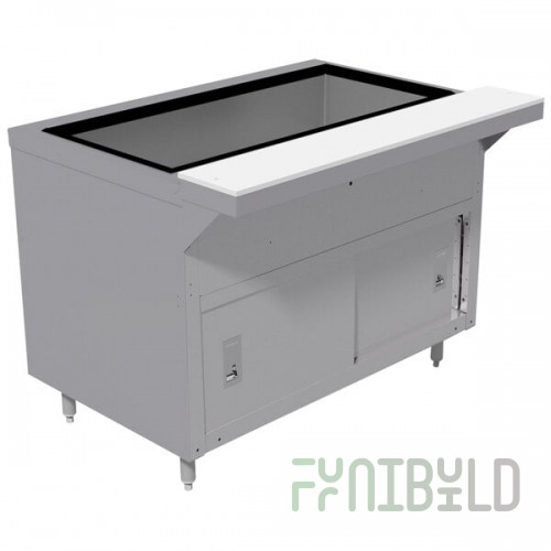 Advance Tabco HDCPU-5-DR Stainless Steel Heavy-Duty Ice-Cooled Table with Enclosed Base and Sliding Doors