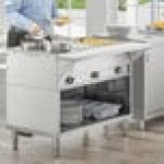 ServIt Three Pan Open Well Electric Steam Table with Partially Enclosed Base - 120V, 1500W
