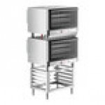 Cooking Performance Group COF-D4-M Double Stacked Electric Digital 4 Tray Full Size Convection Oven with Moisture Injection and Stand - 208-240V Cooking Performance Group COF-D4-M Double Stacked Electric Digital 4 Tray Full Size Convection Oven with Moisture Injection and Stand - 208-240V