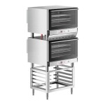 Cooking Performance Group COF-D4-M Double Stacked Electric Digital 4 Tray Full Size Convection Oven with Moisture Injection and Stand - 208-240V Cooking Performance Group COF-D4-M Double Stacked Electric Digital 4 Tray Full Size Convection Oven with Moisture Injection and Stand - 208-240V