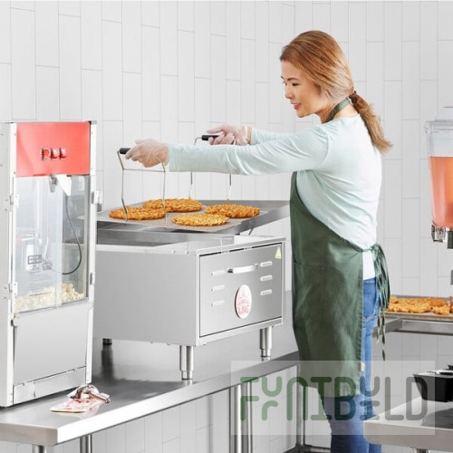 Carnival King 30 lb. Liquid Propane / Field Convertible Flat Bottom Countertop Funnel Cake / Donut Fryer