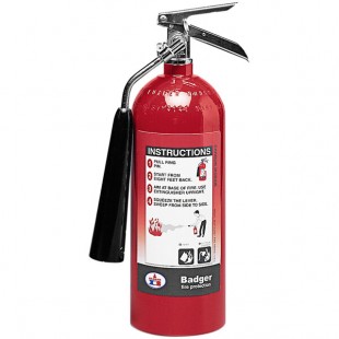 Badger Extra 21111 5 lb. Carbon Dioxide Self-Expelling Fire Extinguisher with Wall Hook - UL Rating 5-B:C Badger Extra 21111 5 lb. Carbon Dioxide Self-Expelling Fire Extinguisher with Wall Hook - UL Rating 5-B:C