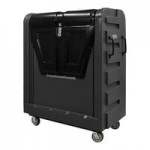 Royal Basket Trucks 36 Cu. Ft. Black Bulk Poly Truck with Steel Base and 2 Rigid / 2 Swivel Casters R36-BKX-BFC-6UNN