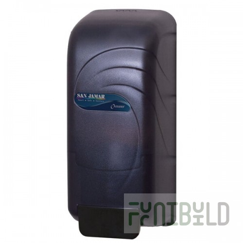 San Jamar S890TBK Oceans 800 ml Soap / Hand Sanitizer Dispenser - Black Pearl